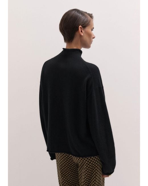 ME+EM Blue High Neck Relaxed Sweater
