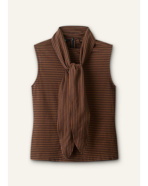 ME+EM Multicolor Impossibly Soft Sleeveless Tee + Tie Pecan