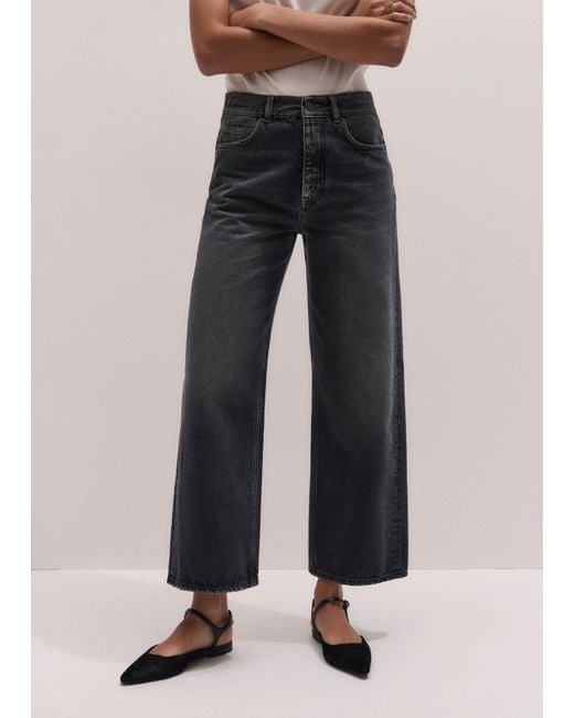 ME+EM Black Relaxed Straight Crop