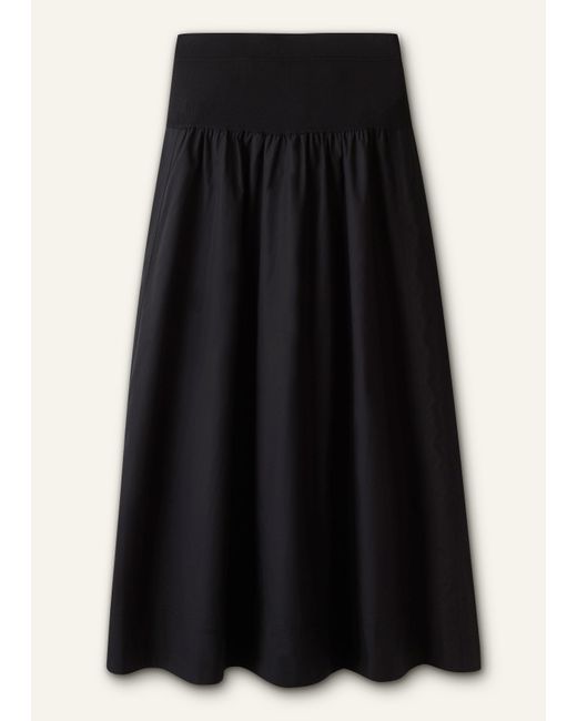 ME+EM White Mixed Media Full Maxi Skirt