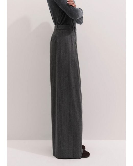 ME+EM Black Wide Leg Double Pleat Trouser