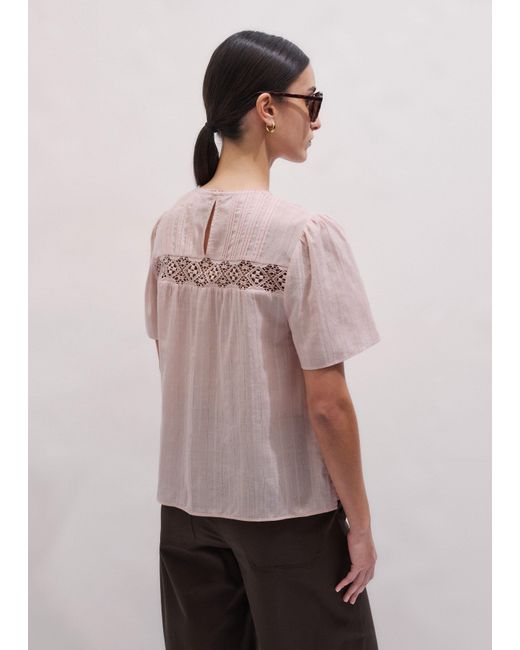 ME+EM Pink Embroidery Detail Soft T-Shirt