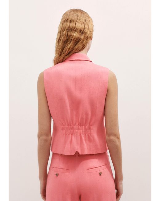 ME+EM Pink Lightweight Tailored Sleeveless Crop Jacket