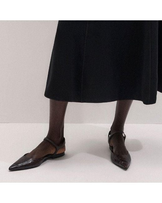 ME+EM Black Contrast Stitch Fit And Flare Midi Shirt Dress