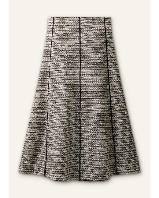 ME+EM Gray Soft Tweed Midi Skirt