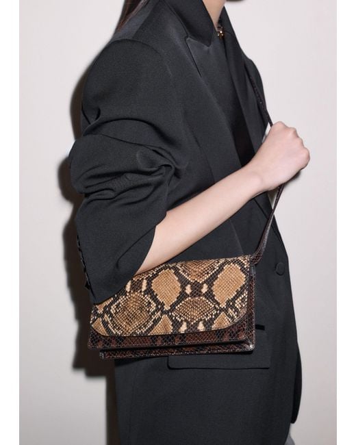 ME+EM Multicolor Snake Embossed Small Clutch+Crossbody Bag