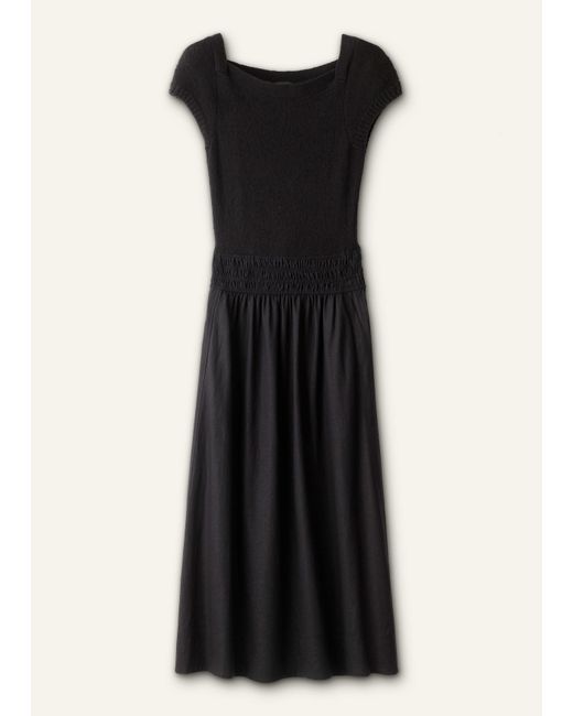 ME+EM Natural Knit Mixed Media Fit And Flare Maxi Dress