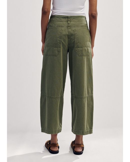 ME+EM Green Casual Crop Trouser