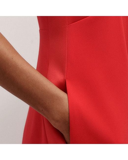 ME+EM Red Wide Leg Jumpsuit + Silk Top