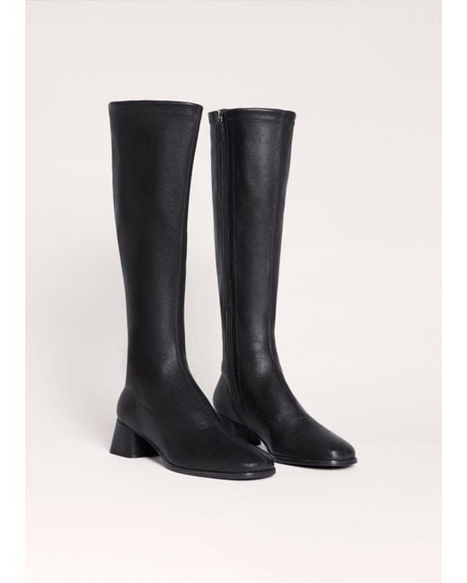 ME+EM Black Low Block Knee High Stretch Boot