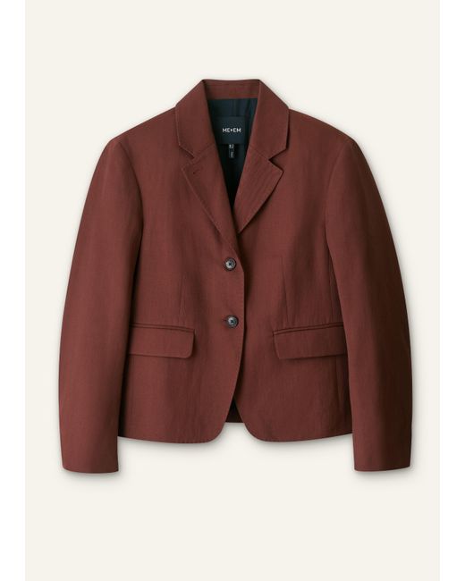 ME+EM Brown Intelligently Oversized Short Blazer