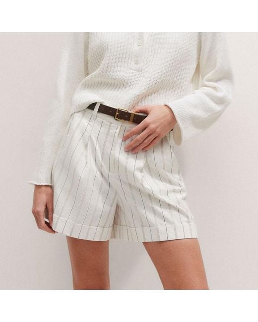 ME+EM White Collared Button-Front Jumper