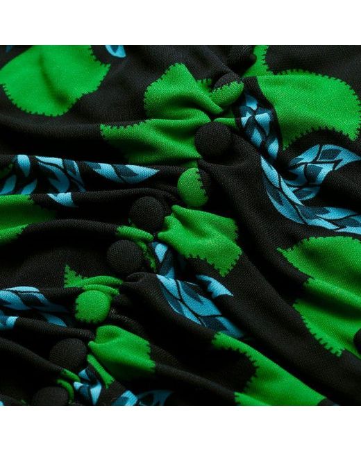 ME+EM Green Crepe Birds Of Paradise Maxi Dress + Belt