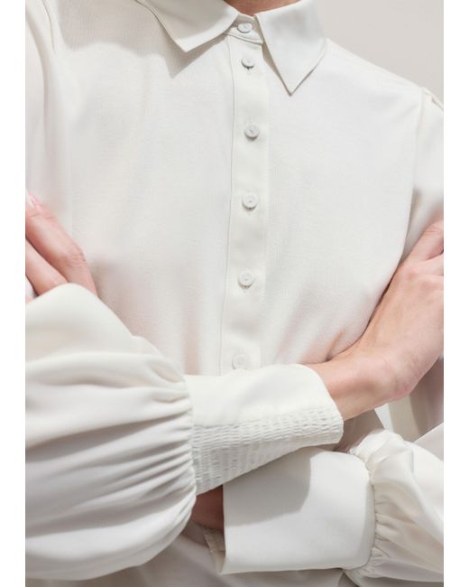 ME+EM Natural Fluid Sleeve Layering Blouse