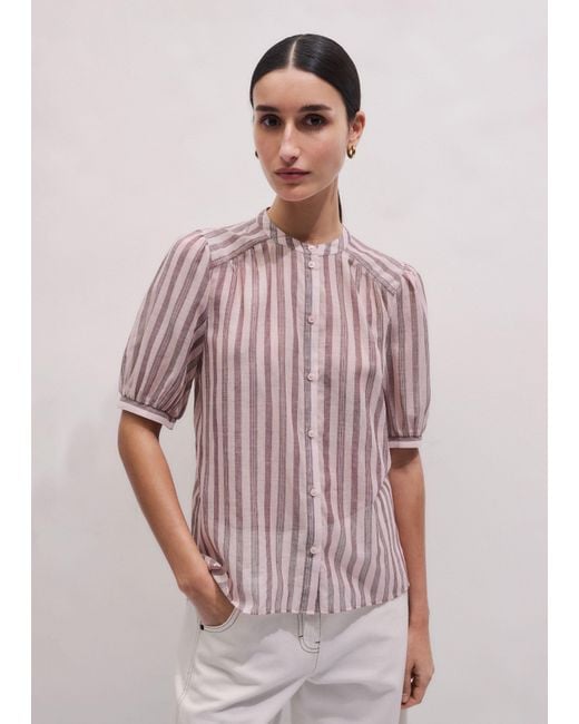 ME+EM Purple Stripe Blouse + Tie