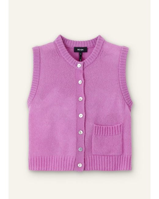 ME+EM Purple Lofty Button-Front Vest