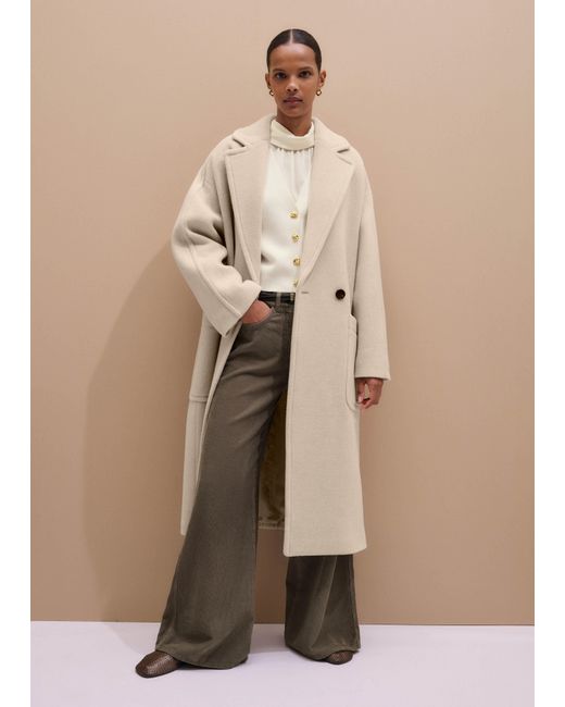 ME+EM Brown Silk High Neck Slim Top