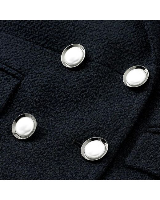 ME+EM Blue Textured Bracelet Sleeve Contour Jacket