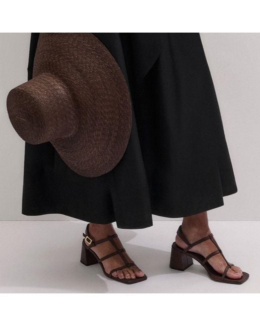ME+EM Black Boat Neck Fit And Flare Maxi Dress + Tie