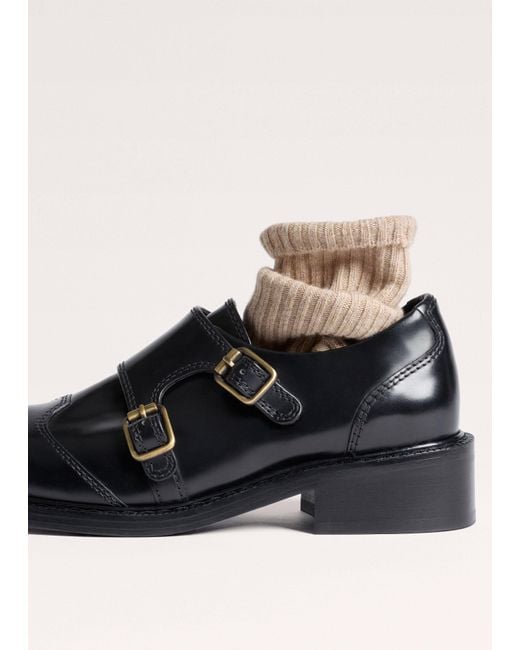 ME+EM Black Double Buckle Shoe