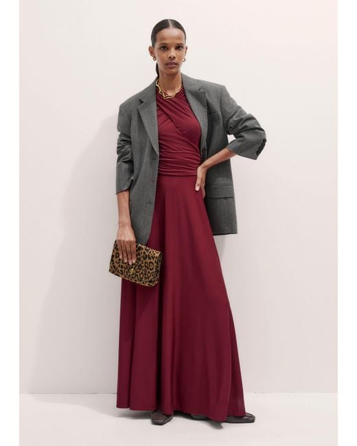 ME+EM Red Cross Over Front Feature Maxi Dress