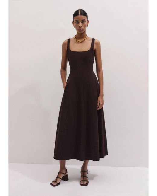 ME+EM Natural Contour Seamed Maxi Dress
