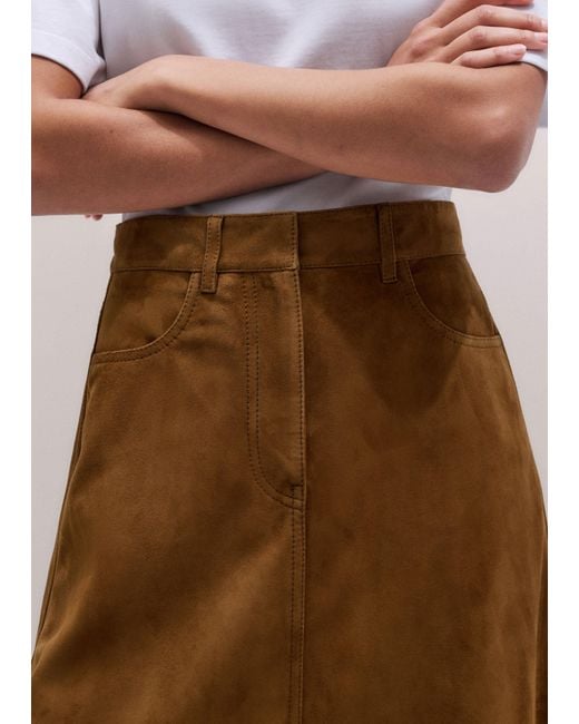 ME+EM White Luxe A-Line Maxi Skirt