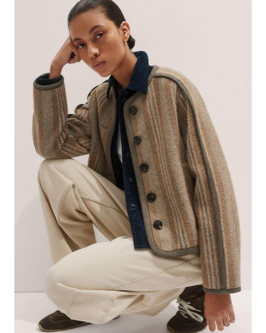 ME+EM Natural Soft Shoulder Short Cocoon Coat