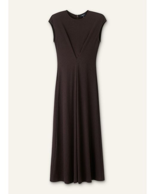 ME+EM Black Draped Waist Fit And Flare Maxi Dress