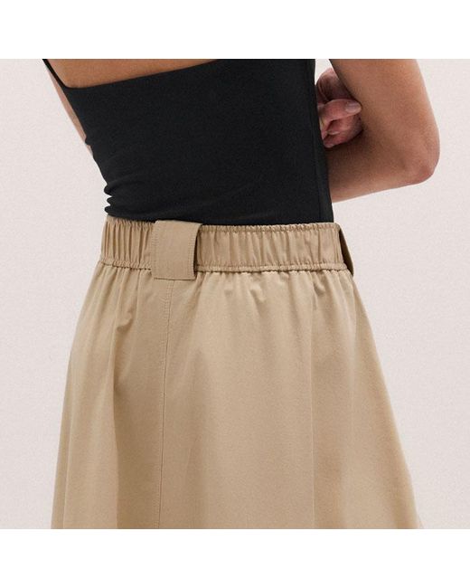 ME+EM Multicolor Cotton A Line Maxi Skirt + Belt