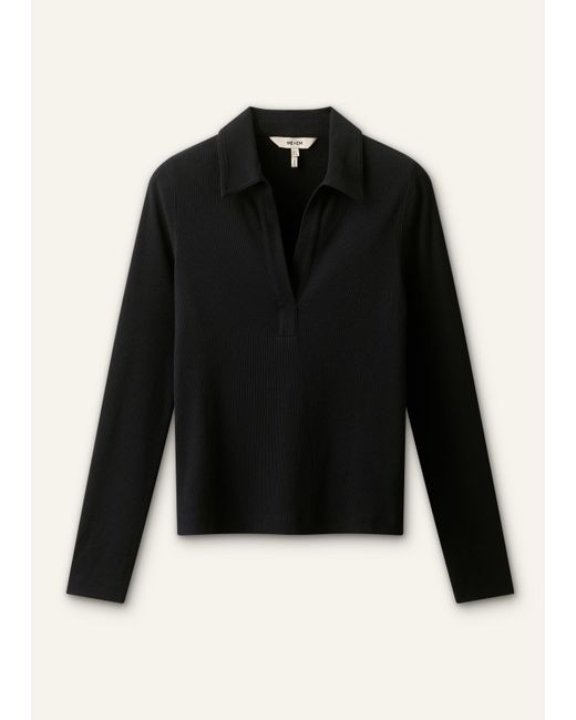 ME+EM Blue Ultimate Longsleeve Rib Polo Top