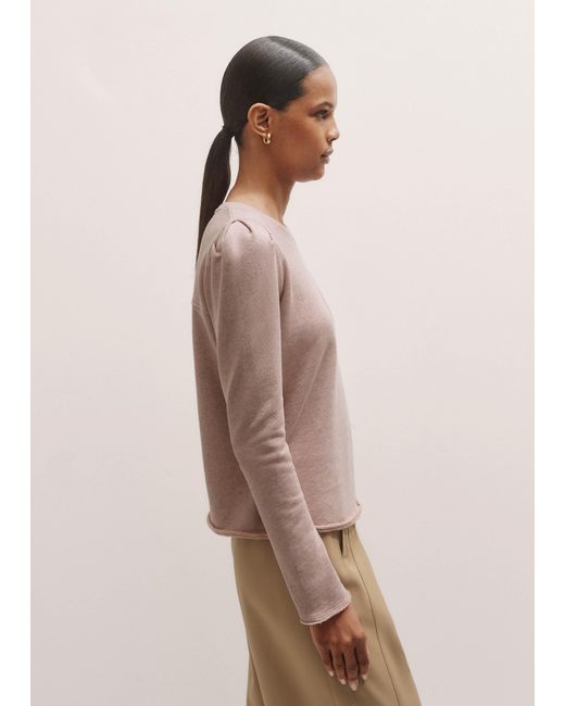 ME+EM Brown Raw Edge Feminine Sweatshirt