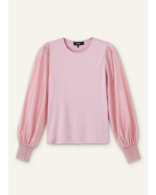ME+EM Pink Feature Cuff Layering Blouse