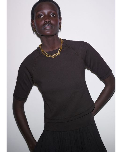 ME+EM Multicolor Cropped Raglan Seam Rib Tee