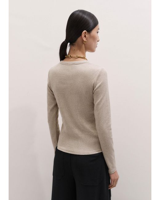 ME+EM Natural Ultimate Rib Long Sleeve Top