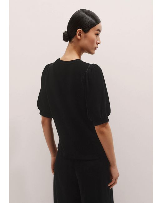 ME+EM Black Fluid Velour Tee