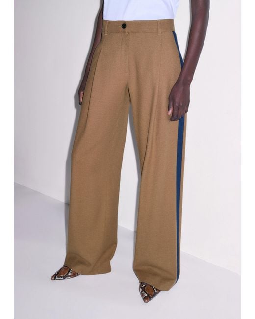 ME+EM Brown Straight Pleat Front Trouser