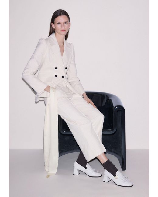 ME+EM White Straight Crop Pant