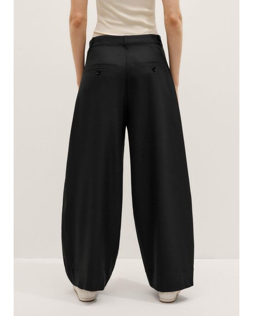 ME+EM Black Crease-Less Barrel Leg Trouser