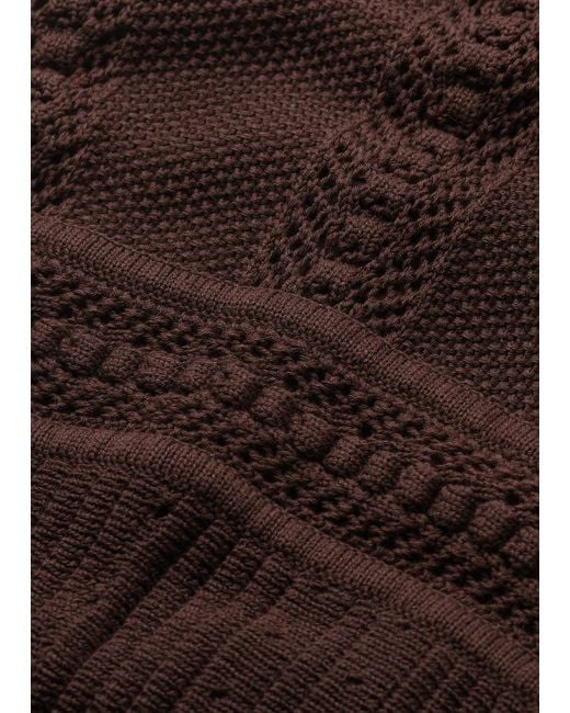 ME+EM Brown Pointelle Knit Maxi Dress + Slip