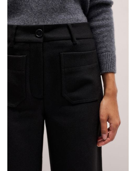 ME+EM Black Patch Pocket Cropped Kick Flare