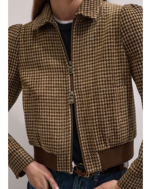 ME+EM Blue Super Soft Houndstooth Bomber