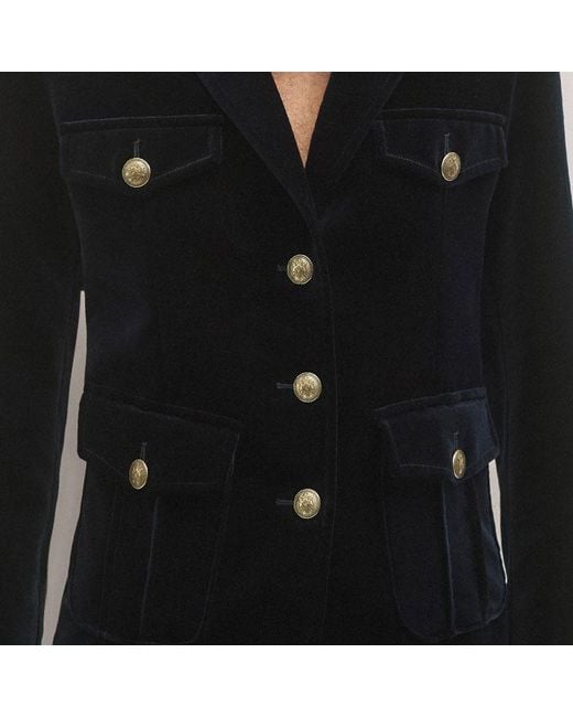 ME+EM Blue Velvet Evening Jacket