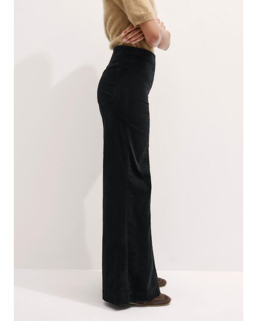 ME+EM Blue Regular-Length Velvet Cord Travel Palazzo Pant
