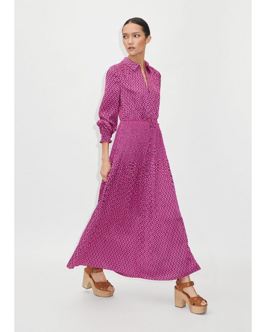 ME+EM Pink Hexagon Geo Print Maxi Dress