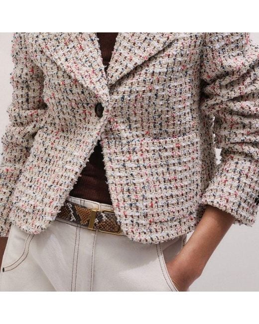 ME+EM Multicolor British Tweed Cropped Jacket