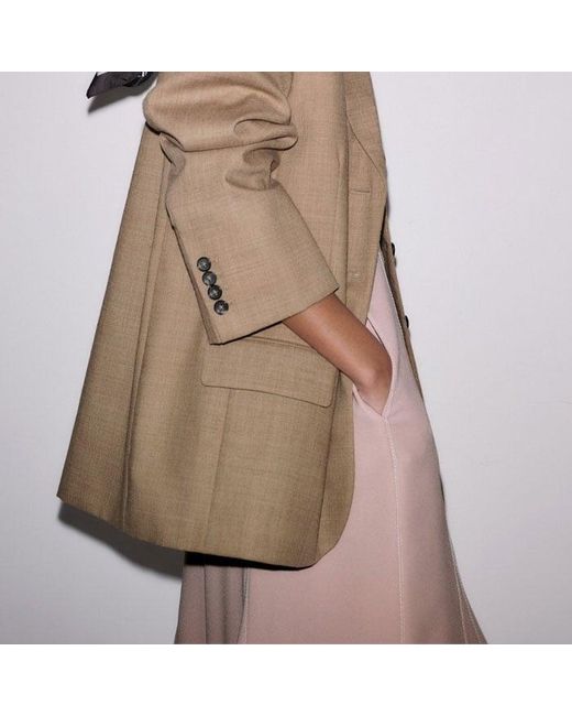 ME+EM Pink Contrast Stitch Midi Dress