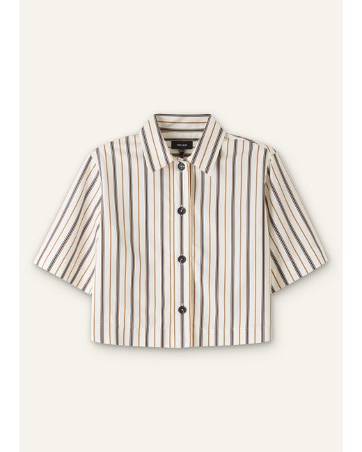 ME+EM Multicolor Fluid Crop Overshirt/Tobacco