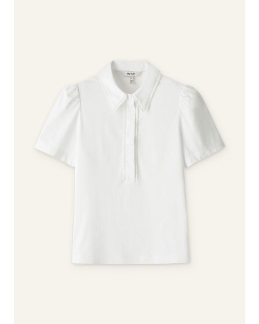 ME+EM Multicolor Frill Trim Short Sleeve Shirt