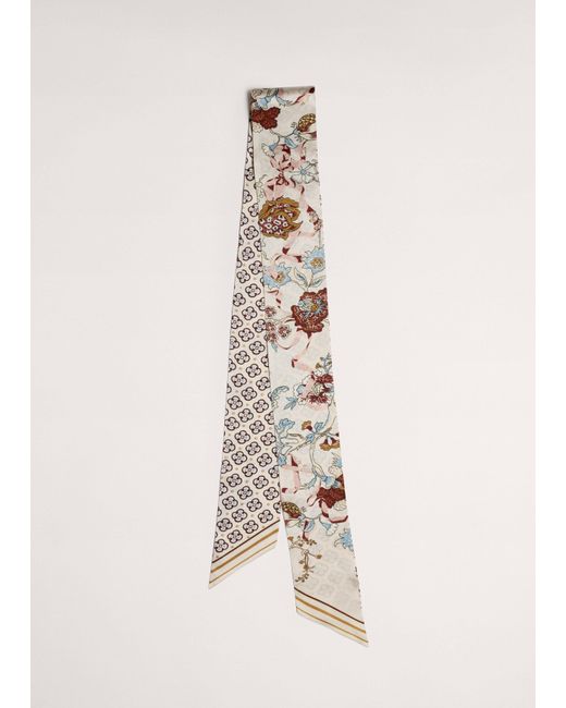 ME+EM White Floral Garden Skinny Scarf